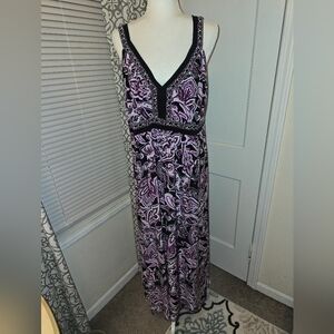 INC International Concepts Black and Purple Maxi Dress